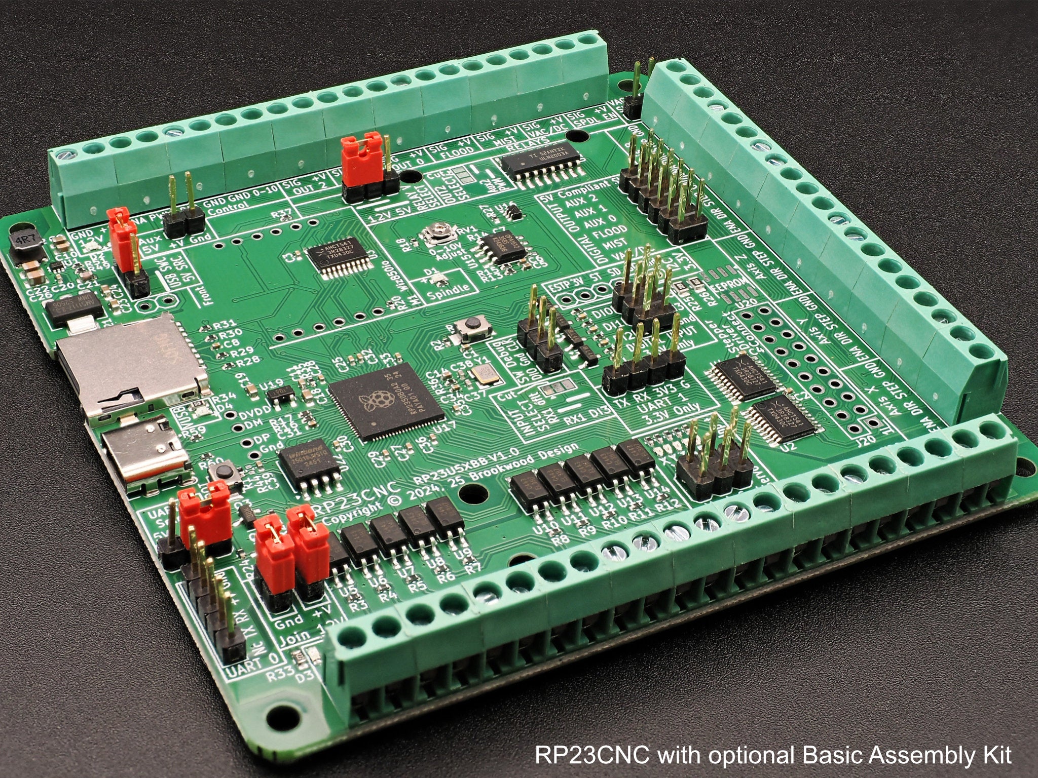 5 Axis grblHAL CNC controller - RP23CNC. Board + Assembly Kit