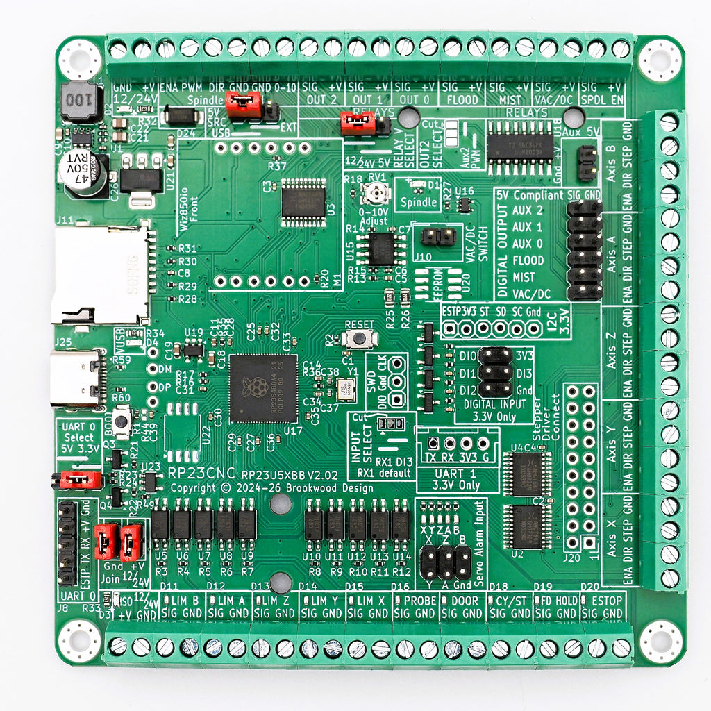 5 Axis grblHAL CNC controller - RP23CNC. Board Only.