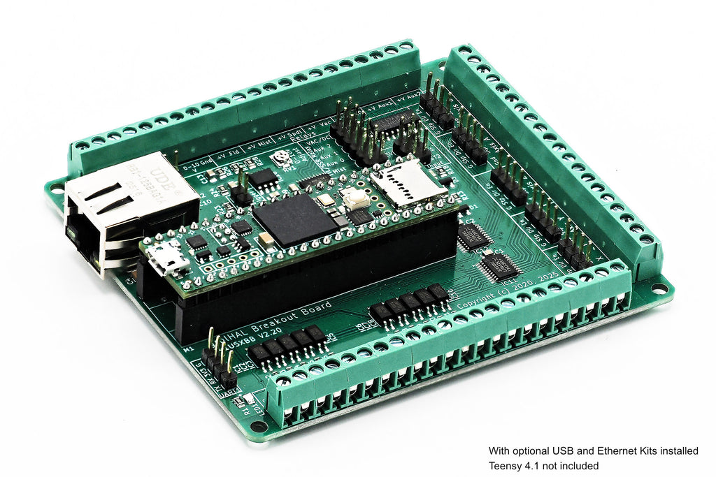 5 Axis grblHAL CNC motion controller for Teensy 4.1 - T41U5XBB. Board + Assembly Kit + Ethernet Kit